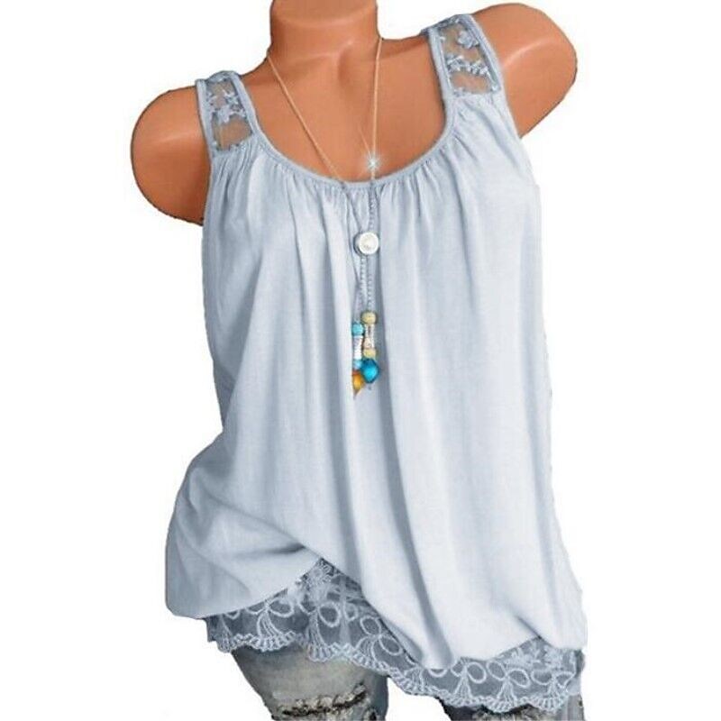 women's Solid Color Off-shoulder Lace Vest 