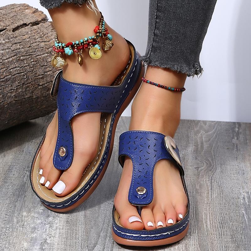 2022 New Summer Ladies Fashion Lightweight Platform Flip Flops Shoes Open Toe Sandals  