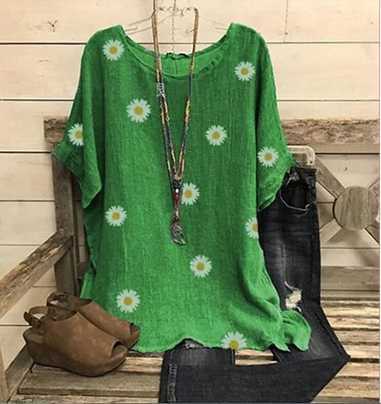 Women's mid-length short-sleeved t-shirt casual loose clothing spot