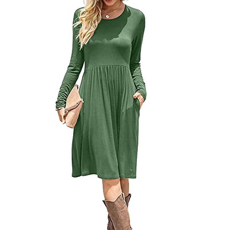 Women's Casual Long sleeve with pocket dress