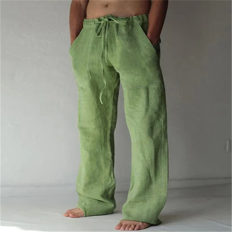 Men's Solid Color Straight-Leg Casual Pants