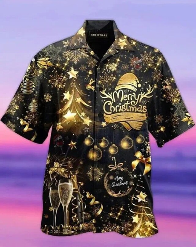 Men's T-shirt 3D Print  Santa Claus Tortoise Graphics Hawaii Vacation Shirts