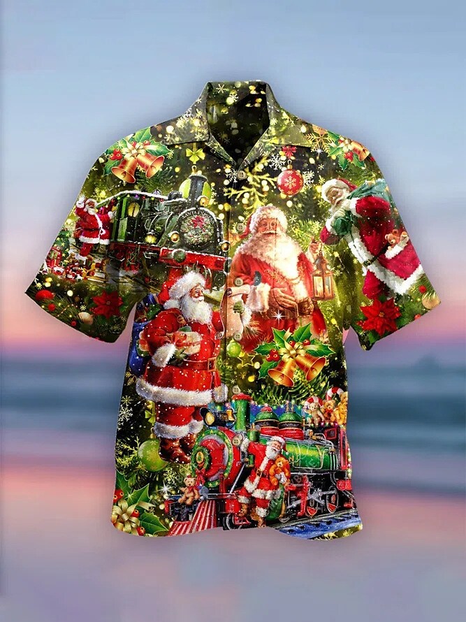 Men's T-shirt 3D Print  Santa Claus Tortoise Graphics Hawaii Vacation Shirts