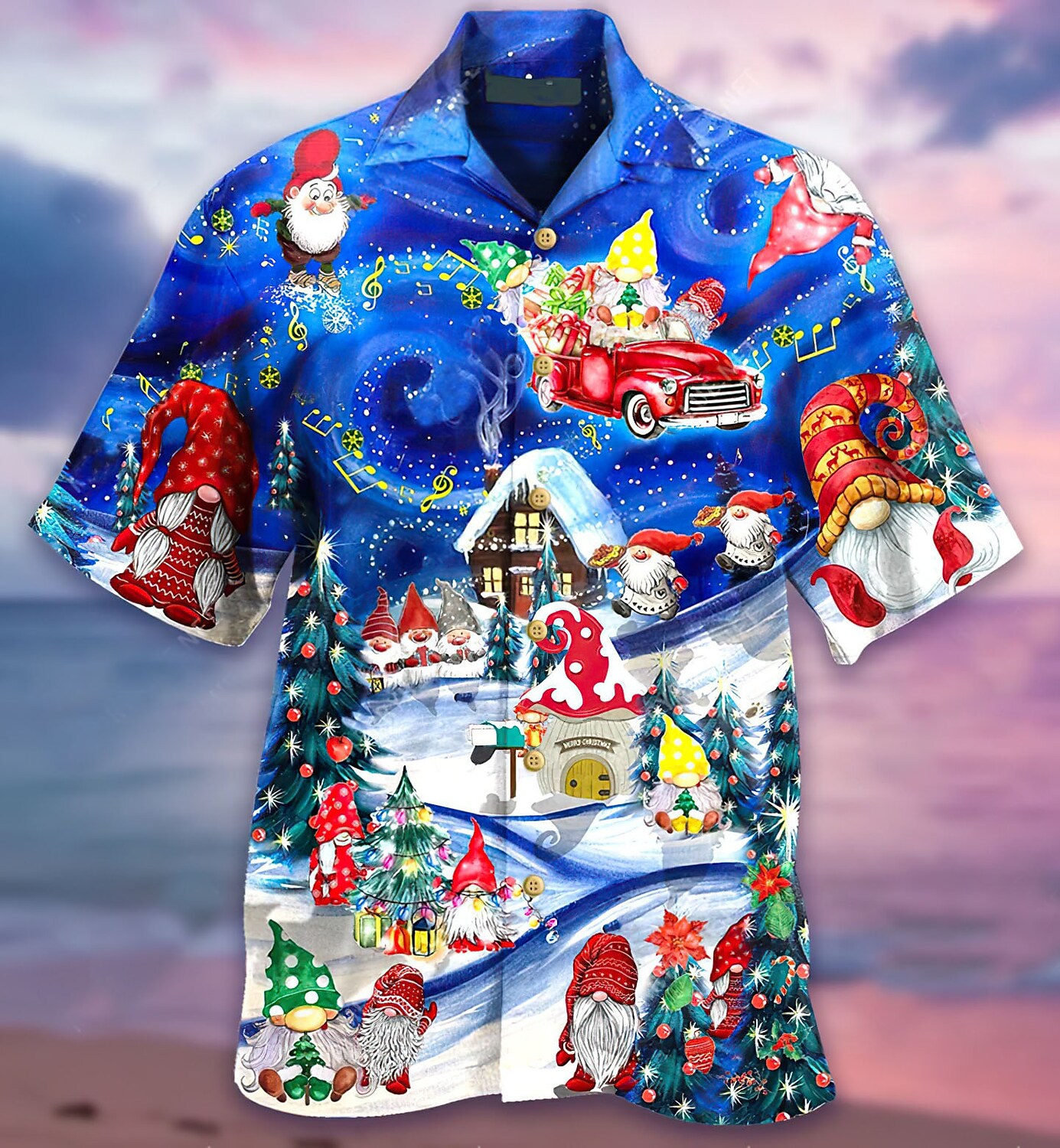 Men's T-shirt 3D Print Floral Santa Claus Graphics Hawaii Vacation Shirts