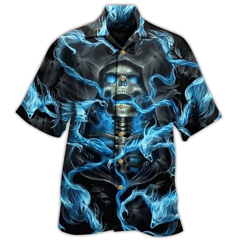 Men's T-shirt 3D Print Skull Graphics Hawaii Vacation Shirts