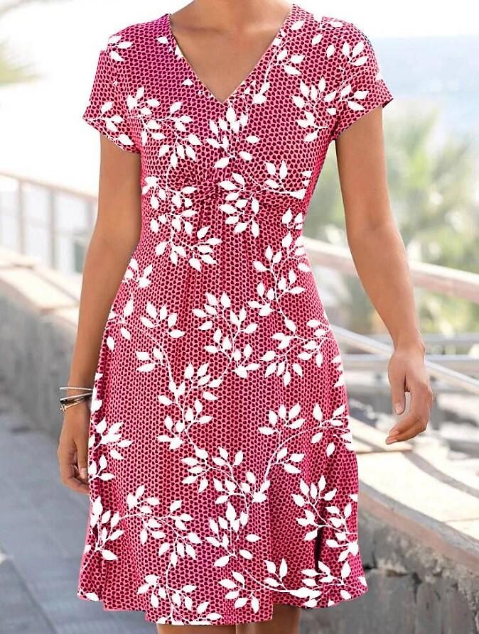 Women's holiday style ins retro long small floral dress
