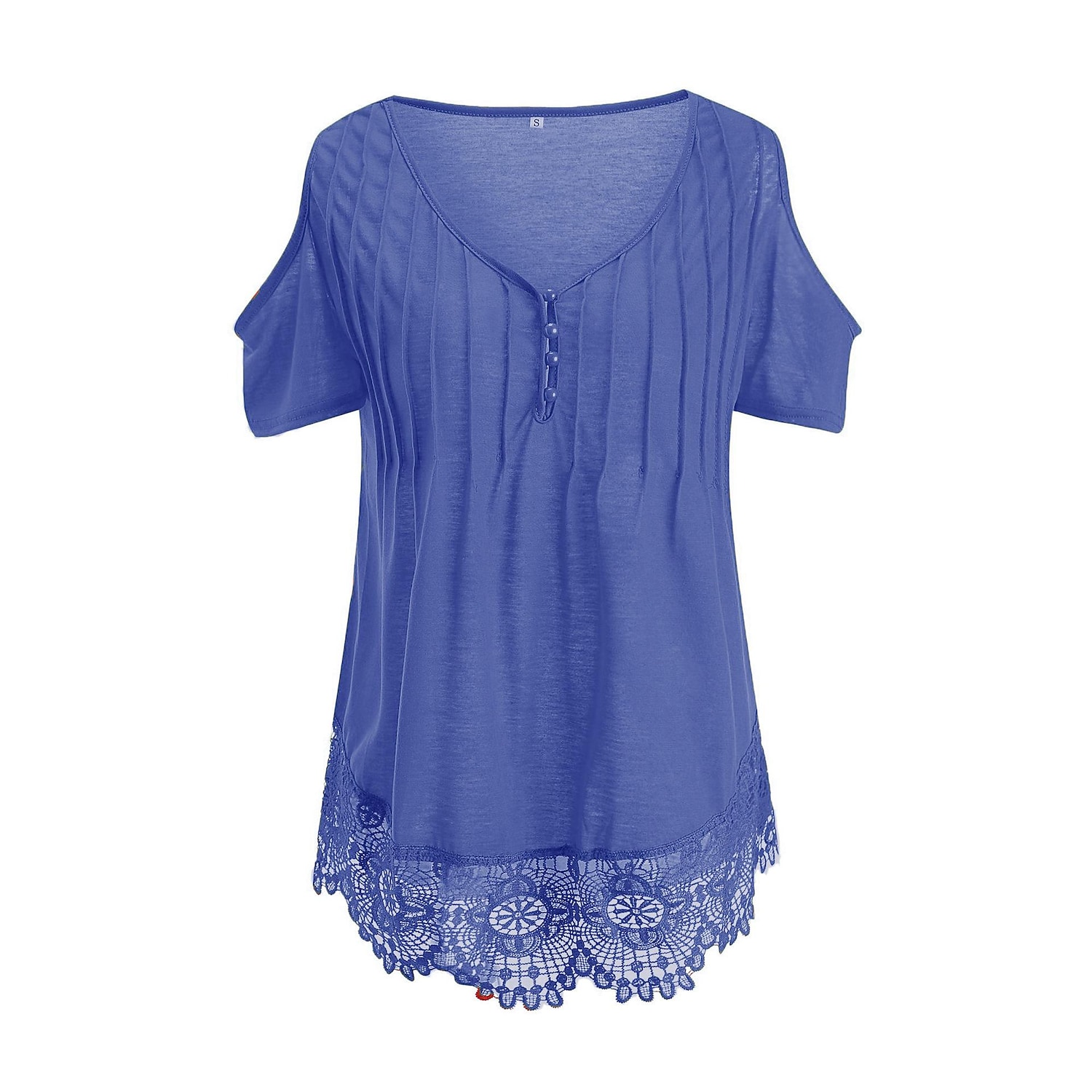 Women's Summer Lace Off-the-shoulder Short-sleeved T-shirt Casual Top