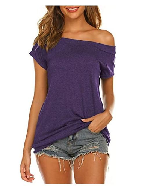 women's large size short-sleeved lace summer loose t-shirt