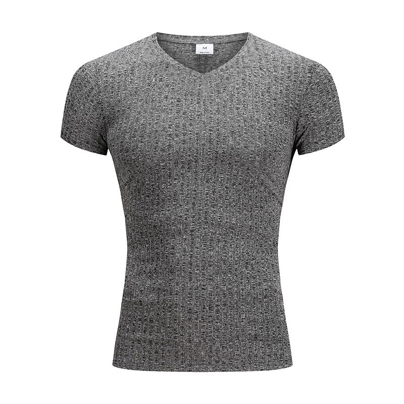 Men's Solid Color V-Neck Casual Daily T-shirt 