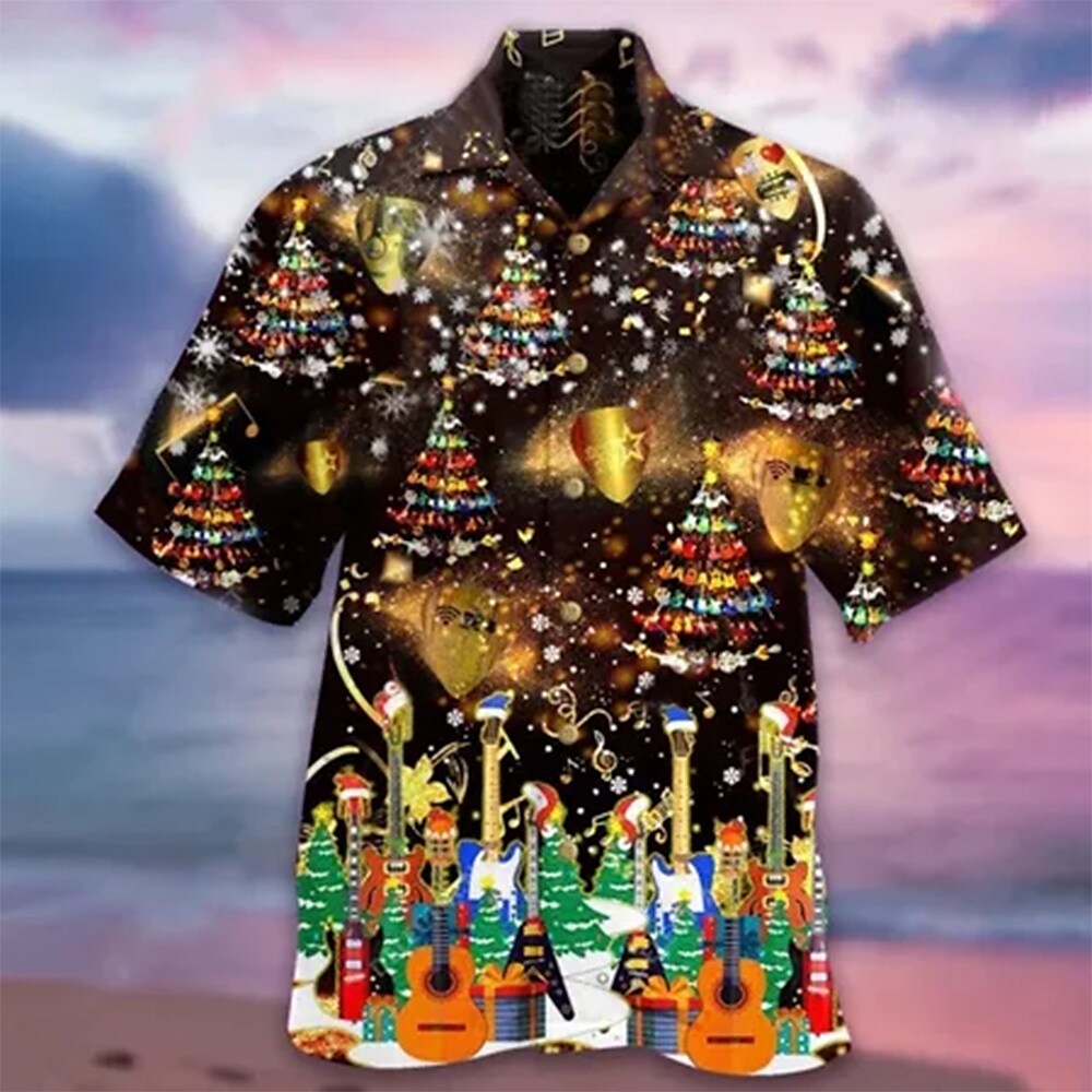 Men's T-shirt 3D Print Animal Santa Claus Graphics Hawaii Vacation Shirts