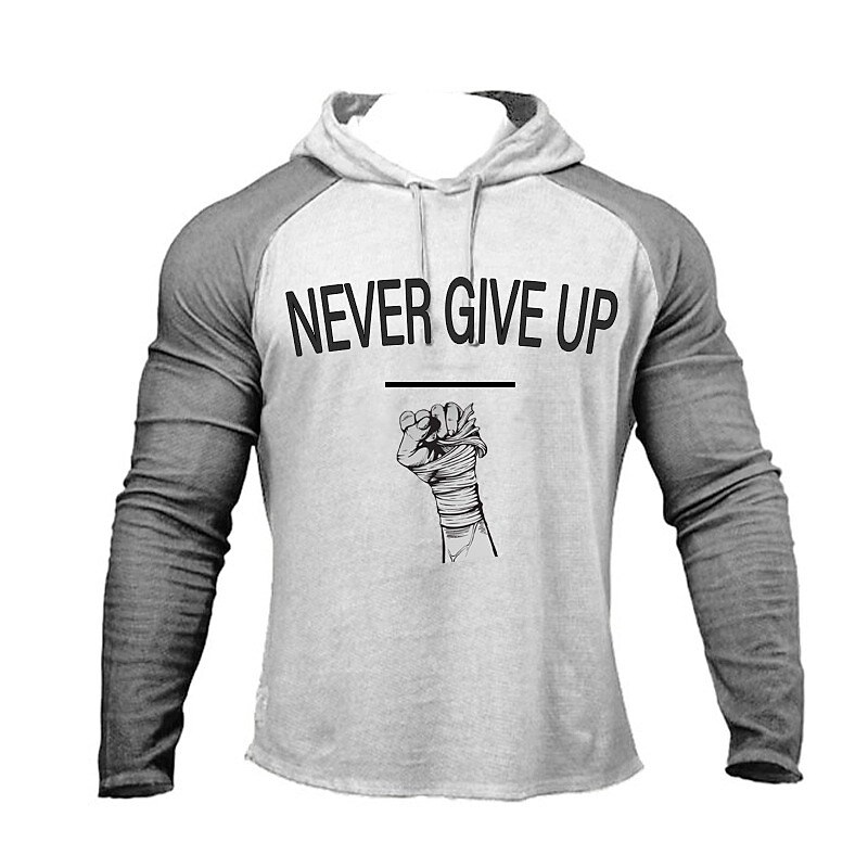 Men's Pullover Graphic Letter Lace up Casual Long Sleeve Hoodie Sweatshirt 