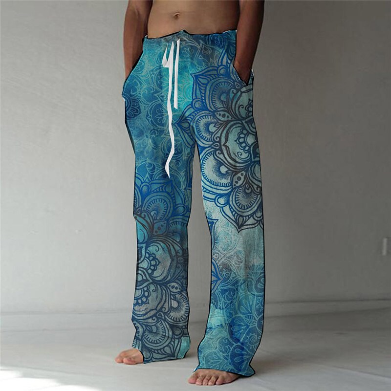 Men's Trousers Baggy 3D Print Elastic Drawstring Prints Leopard Graphic Casual Pants