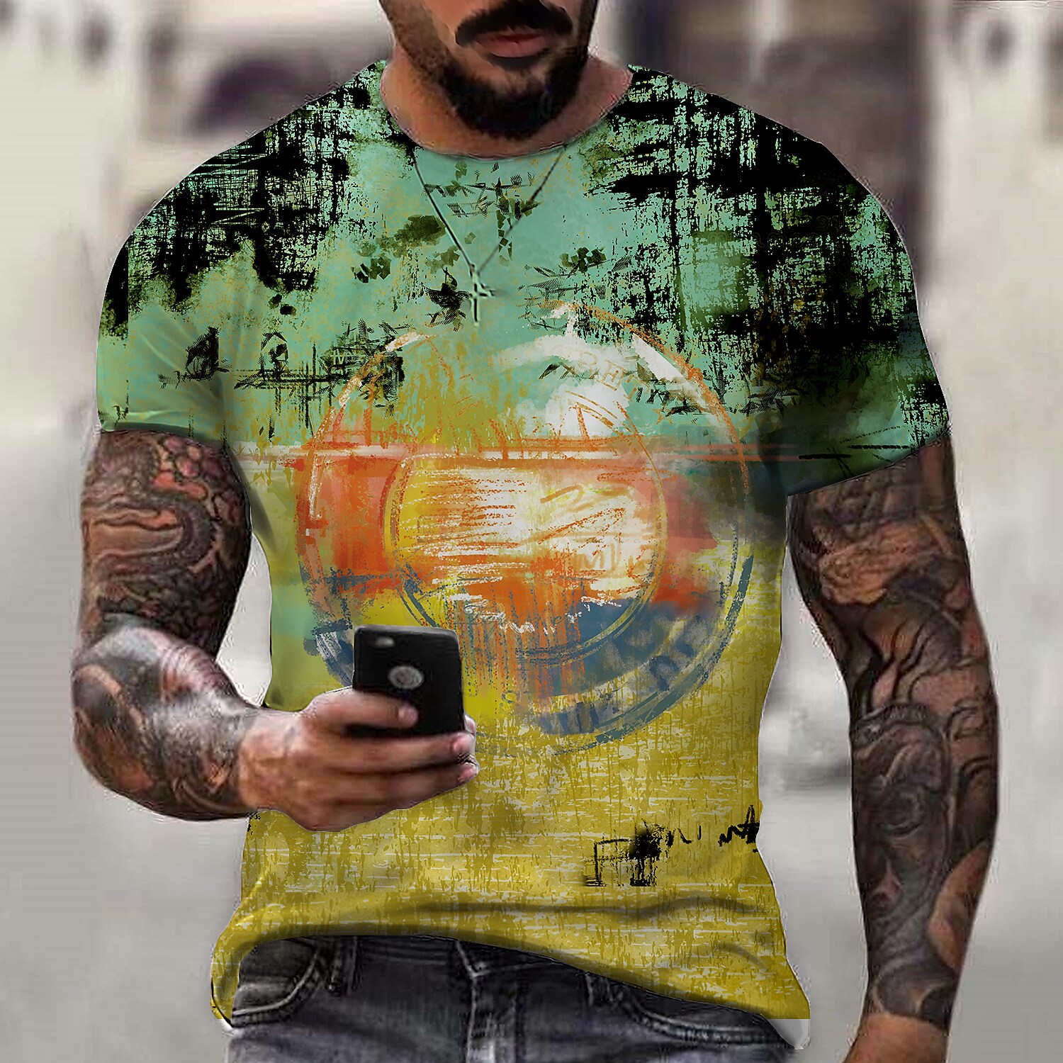 Men's T-shirt  3D Print Graphic Poker Short Sleeve Tops