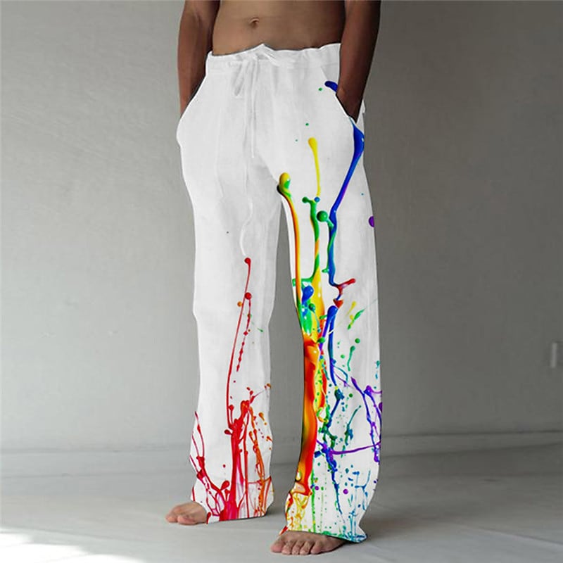 Men's Trousers Baggy 3D Print Elastic Drawstring Prints Graffiti Leopard Graphic Casual Pants