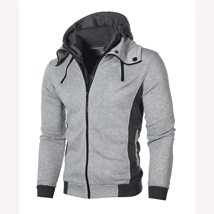 Men's Double Pull the Hooded Casual Daily Jacket