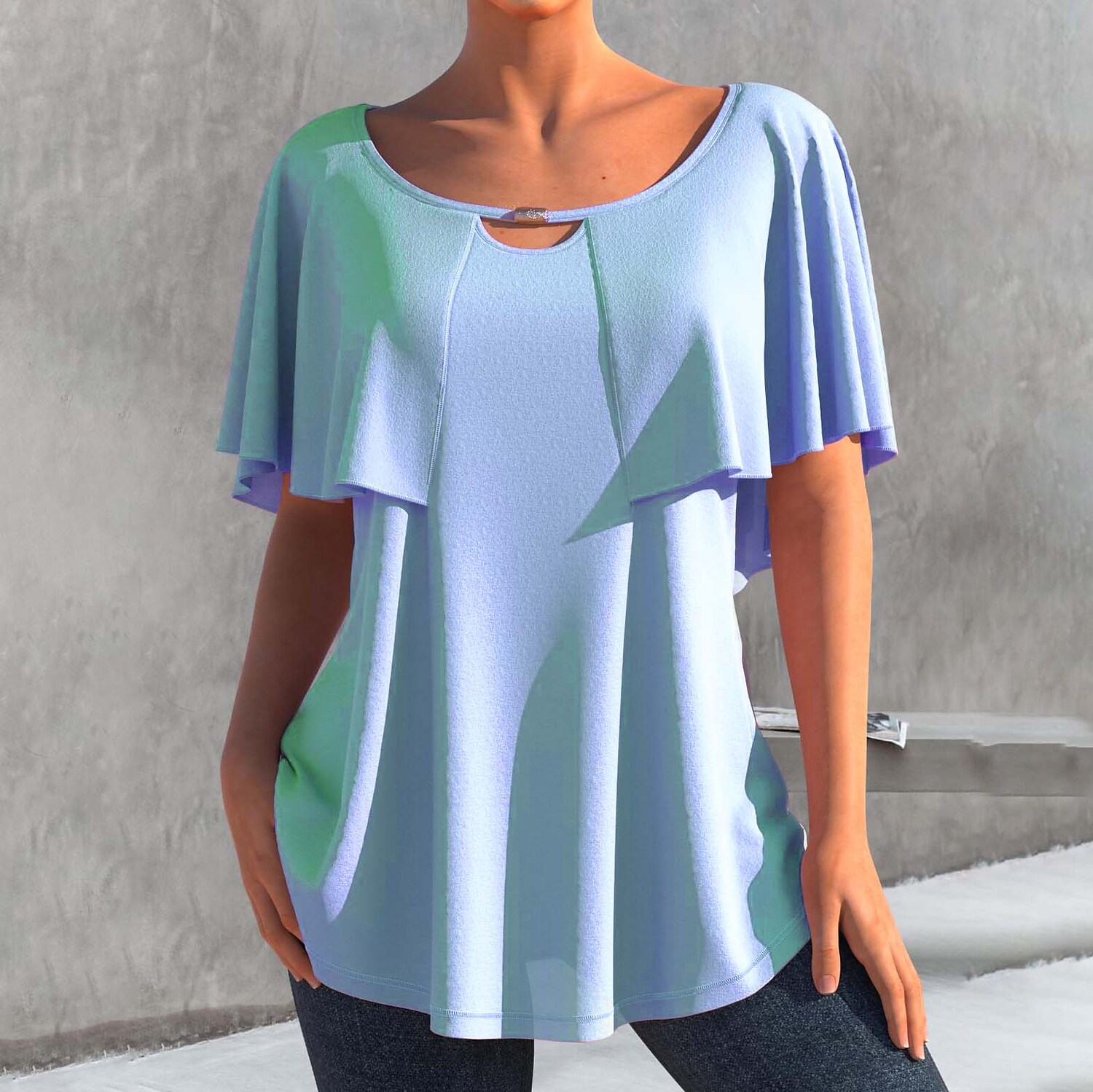 Women's short-sleeved loose round neck t-shirt casual bottoming shirt